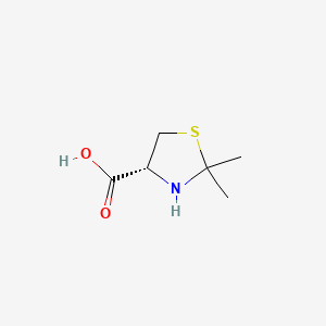 Chemical structure of (4R)-2,2-Dimethyl-4-thiazolidinecarboxylic Acid