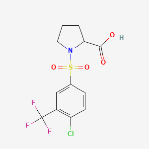 Chemical structure of ((4-Chloro-3-(trifluoromethyl)phenyl)sulfonyl)proline