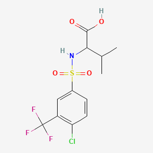 Chemical structure of ((4-Chloro-3-(trifluoromethyl)phenyl)sulfonyl)valine