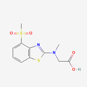 Chemical structure of N-Methyl-N-[4-(methylsulfonyl)-1,3-benzothiazol-2-yl]glycine