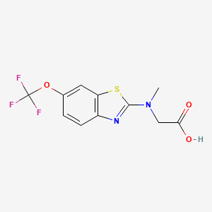 Chemical structure of N-Methyl-N-[6-(trifluoromethoxy)-1,3-benzothiazol-2-yl]glycine