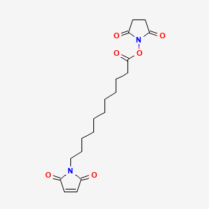 Chemical structure of Maleimide-C10-NHS ester