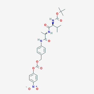 Chemical structure of Boc-Val-Ala-PAB-PNP