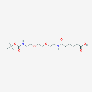 Chemical structure of Boc-NH-PEG2-C2-amido-C4-acid