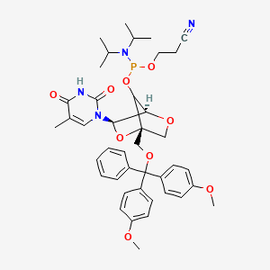 Chemical structure of DMTr-LNA-5MeU-3-CED-phosphoramidite