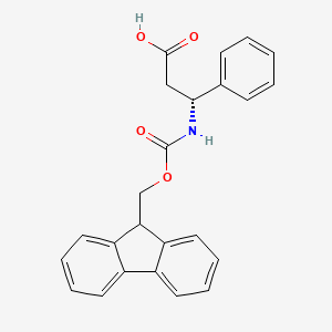 Chemical structure of Fmoc-(R)-3-amino-3-phenylpropionic acid