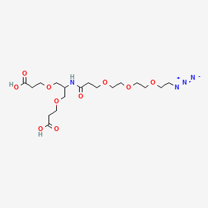 Chemical structure of 2-(Azido-PEG3-amido)-1,3-bis(carboxylethoxy)propane