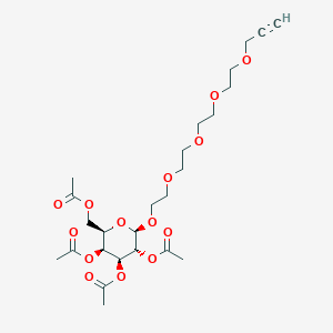 Chemical structure of Propargyl-PEG4-tetra-Ac-beta-D-galactose