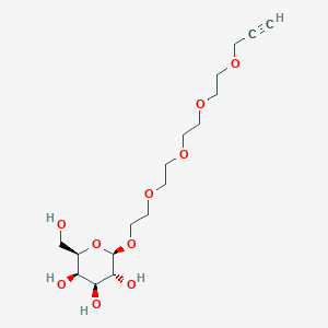 Chemical structure of Propargyl-PEG4-beta-D-glucose