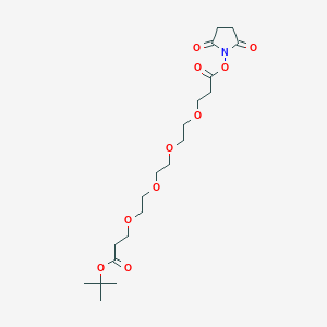 Chemical structure of Boc-PEG4-C2-NHS ester