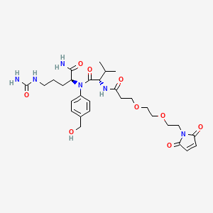 Chemical structure of Mal-PEG2-Val-Cit-amido-PAB-OH