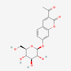 Chemical structure of 3-Acetylumbelliferyl β-D-Glucopyranoside