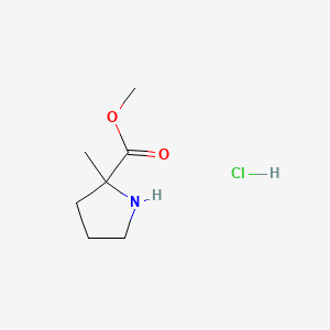 Chemical structure of DL-Proline, 2-methyl-, methyl ester hydrochloride