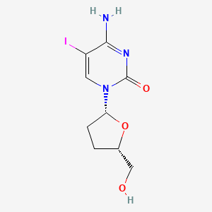 Chemical structure of 2',3'-Dideoxy-5-iodocytidine