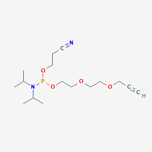 Chemical structure of Propargyl-PEG3-1-o-(b-cyanoethyl-N,N-diisopropyl)phosphoramidite
