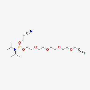 Chemical structure of Propargyl-PEG5-1-o-(b-cyanoethyl-n,n-diisopropyl)phosphoramidite