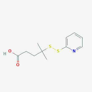 Chemical structure of 4-Methyl-4-(pyridin-2-yldisulfanyl)pentanoic acid