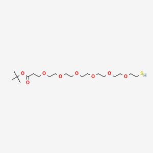 Chemical structure of HS-PEG6-CH2CH2-Boc