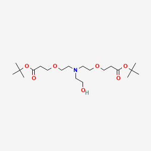 Chemical structure of Hydroxy-Amino-bis(PEG1-C2-Boc)