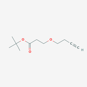 Chemical structure of Alkyne-ethyl-PEG1-Boc