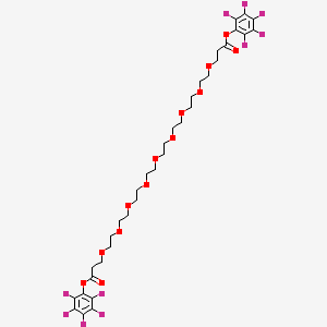Chemical structure of Bis-PEG9-PFP ester