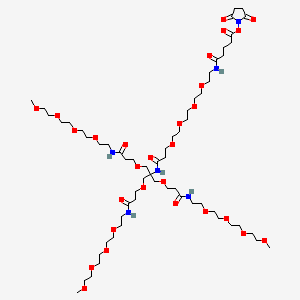 Chemical structure of NHS-PEG4-(m-PEG4)3-ester