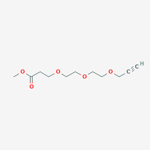 Chemical structure of Propargyl-PEG3-methyl ester