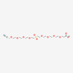 Chemical structure of Propargyl-PEG4-Sulfone-PEG4-acid