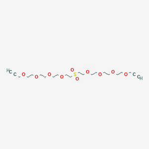 Chemical structure of Propargyl-peg3-sulfone-peg3-propargyl