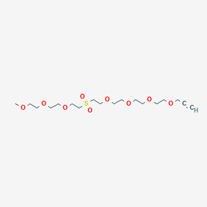 Chemical structure of m-PEG3-Sulfone-PEG4-propargyl