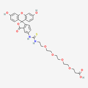 Chemical structure of Fluorescein-PEG4-acid