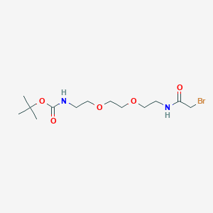 Chemical structure of Bromoacetamido-C2-PEG2-NH-Boc