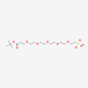 Chemical structure of Butoxycarbonyl-PEG5-sulfonic acid