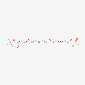 Chemical structure of Ms-PEG5-t-butyl ester