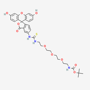 Chemical structure of Fluorescein-PEG3-NH-Boc