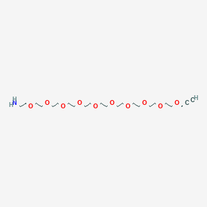 Chemical structure of Propargyl-PEG10-amine