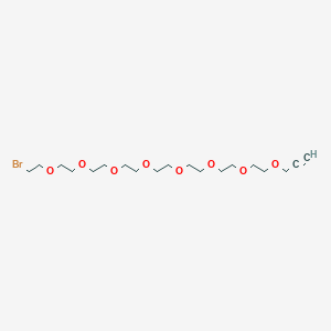 Chemical structure of Propargyl-PEG8-bromide