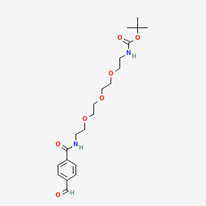 Chemical structure of Ald-Ph-amido-C2-PEG3-NH-Boc