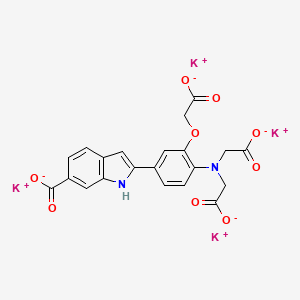 Chemical structure of Mag-Indo-1 tetrapotassium salt
