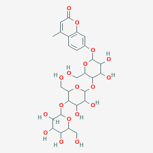 Chemical structure of 4-Methylumbelliferyl β-cellotrioside