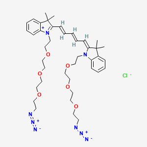 Chemical structure of N,N'-bis-(azide-PEG3)-Cy5