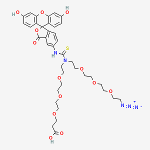 Chemical structure of N-(Azido-PEG3)-N-Fluorescein-PEG3-acid