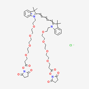 Chemical structure of Bis-(N,N'-PEG4-NHS ester)-Cy5