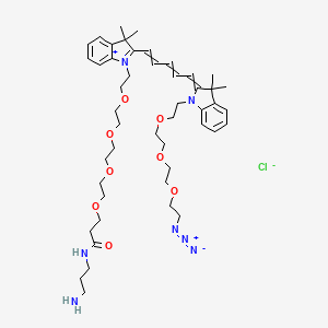 Chemical structure of N-(azide-PEG3)-N'-(Amine-C3-PEG4)-Cy5