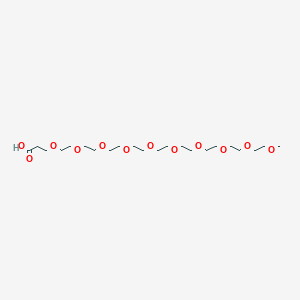 Chemical structure of m-PEG10-acid