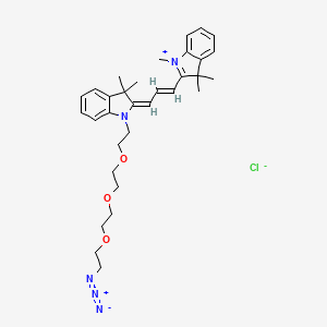 Chemical structure of N-methyl-N'-(azide-PEG3)-Cy3