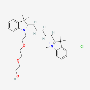 Chemical structure of N-Methyl-N'-(hydroxy-PEG2)-Cy5