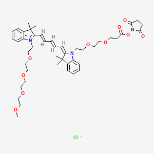 Chemical structure of N-(m-PEG4)-N'-(PEG2-NHS ester)-Cy5
