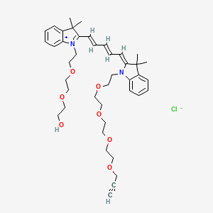 Chemical structure of N-PEG3-N'-(propargyl-PEG4)-Cy5