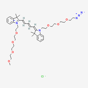 Chemical structure of N-(m-PEG4)-N'-(azide-PEG3)-Cy5